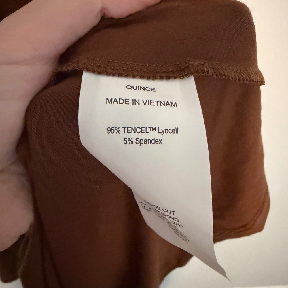 NWT Quince Tencel Jersey Fit & Flare Dress Brown minimalist classic casual - Picture 5 of 6